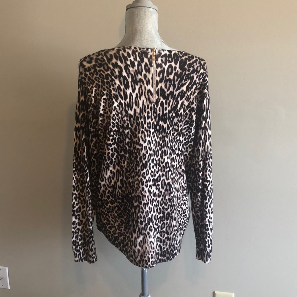 Cable & Gauge Animal Print Zip Back Sweater Size XL - Picture 4 of 9